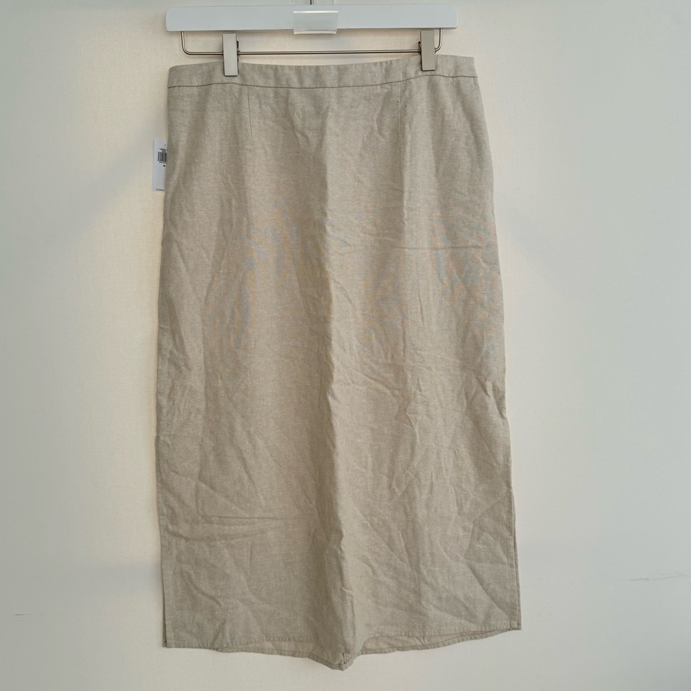 NWT Old Navy Linen Midi Skirt Neutral Linen Blend size medium